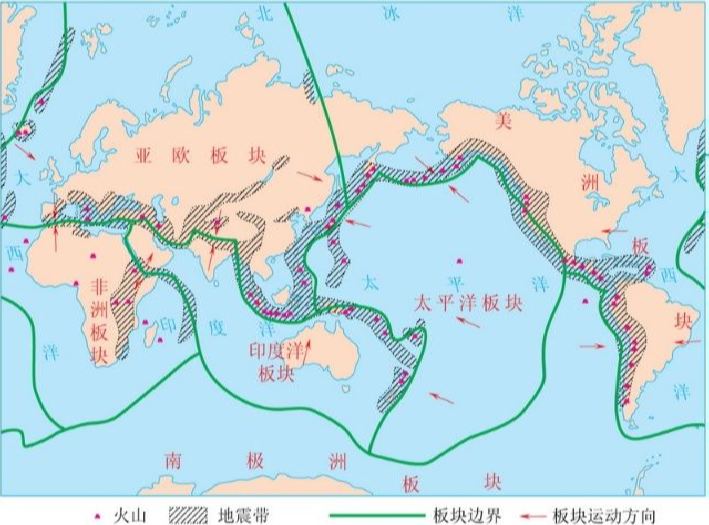 世界地震带分布图图片